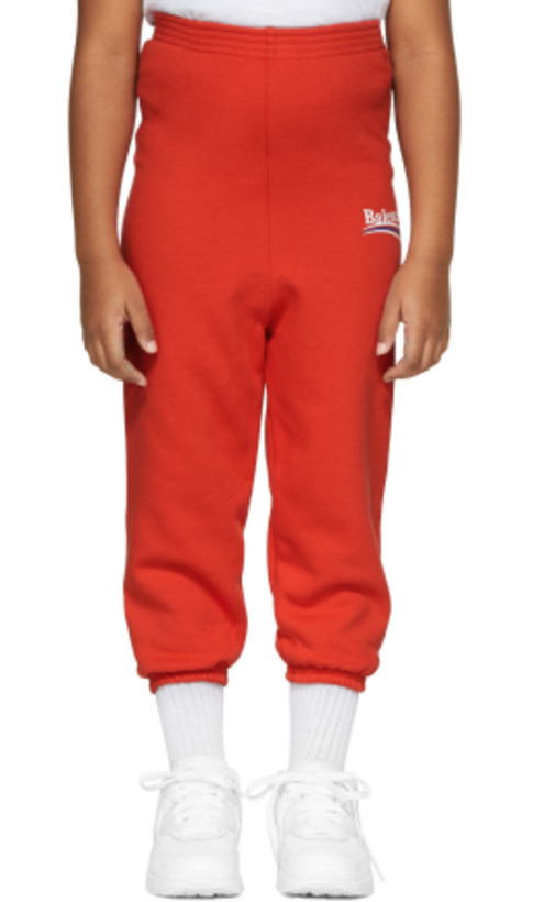 Balenciaga Kids - Red Campaign Logo Lounge Pants