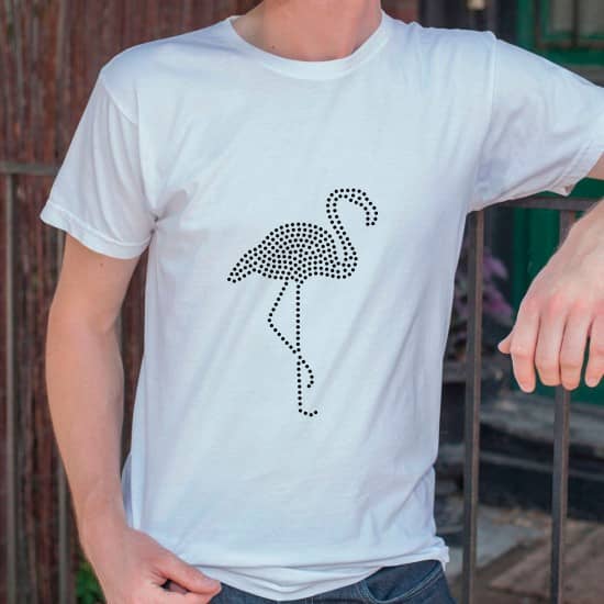 Holografisk flamingo - strygemærke