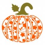 decorative pumpkin with leaves