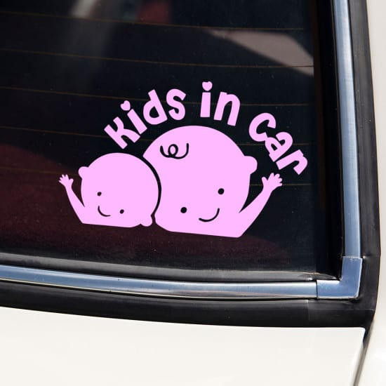 Kids in car - klistermærke #4