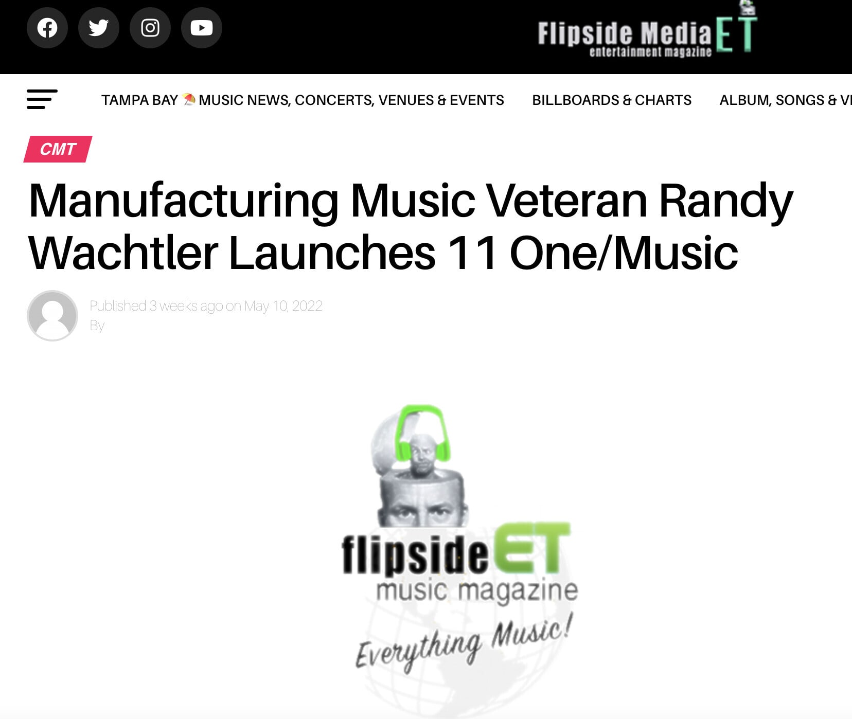 Flipside Media entertainment magazine&#39;s feature on 11 One/Music