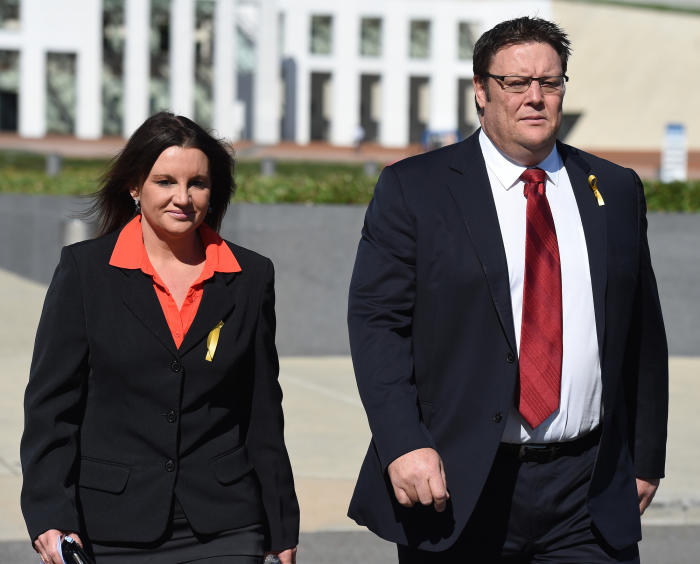 Senators Jacqui Lambie and Glenn Lazarus at Parliament House. Picture: Mick Tsikas/AAP