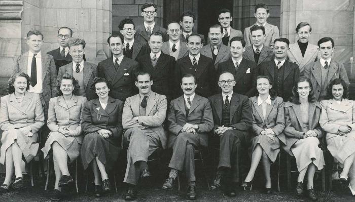 Professor Oeser (front row, fifth from right) and his colleagues from the Psychology Department at the University of Melbourne. Picture: University of Melbourne