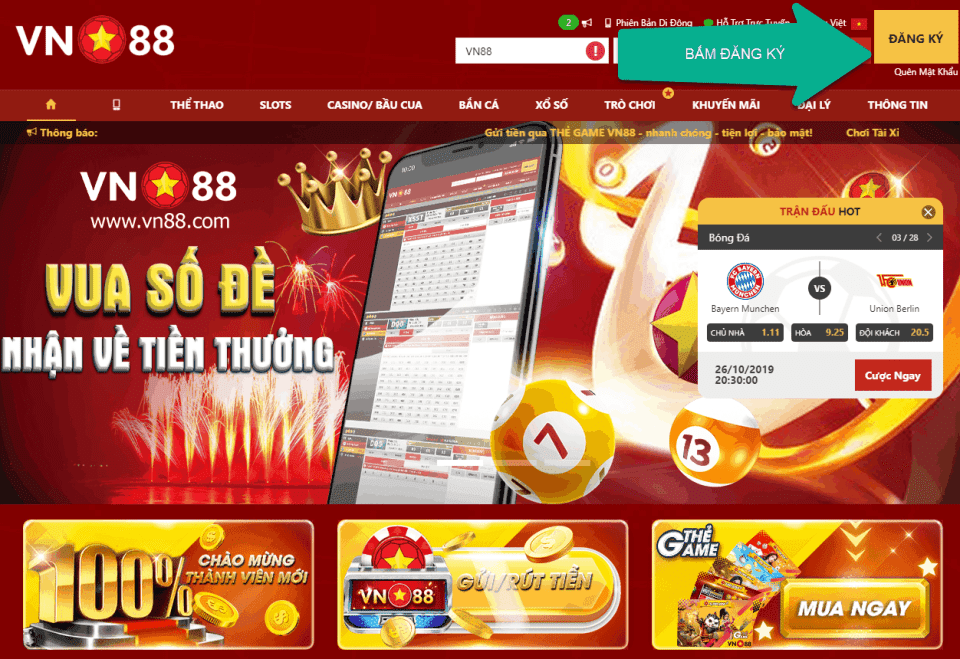 Hướng dẫn Đăng Ký Tài Khoản VN88 thành công chỉ trong 2 phút