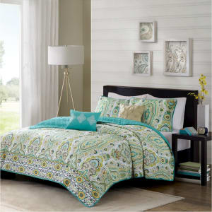 Heather Quilted Coverlet Set Full Queen 5pc Green From Target