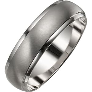 Men S 9ct White Gold Satin And Polished Ring From H Samuel