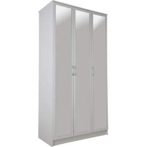 Collection Cheval 3 Door Mirrored Wardrobe White From Argos