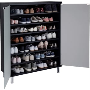 Home Milan Frosted Glass Door Shoe Storage Cabinet Black From Argos