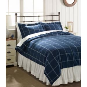 Ultrasoft Comfort Flannel Comforter Cover Collection Windowpane