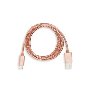 Candywirez 3-Foot Usb-C To Usb Stainless Steel Charging Cable, Size One Size - Pink